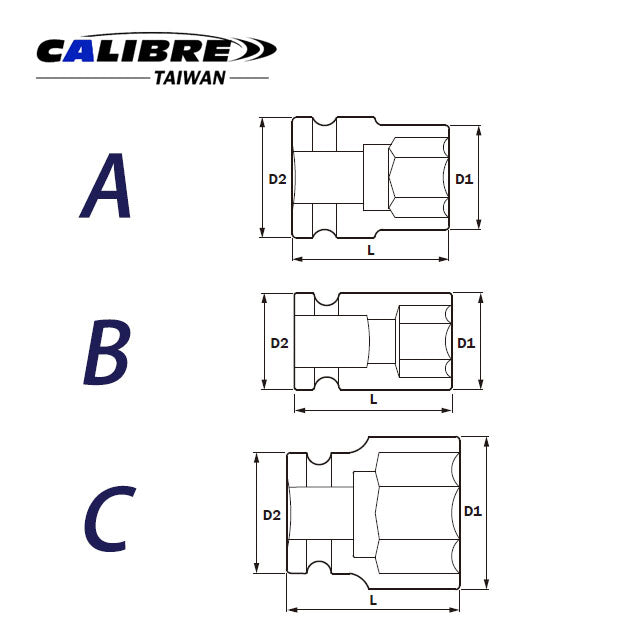 CAC80019 TAIWAN Impact Socket (MM), 1" 6pt, 19-100 MM