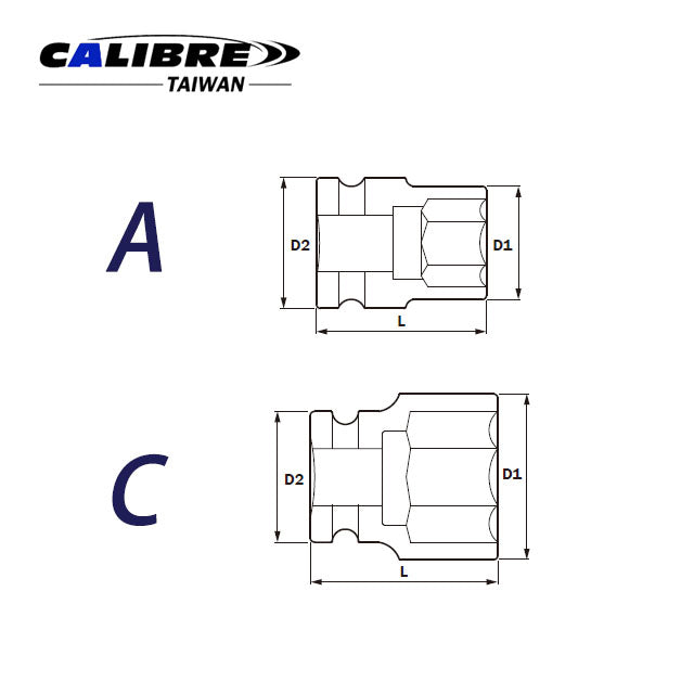 CAC80023 TAIWAN Impact Socket (MM), 2-1/2" 6pt, 60-210 MM