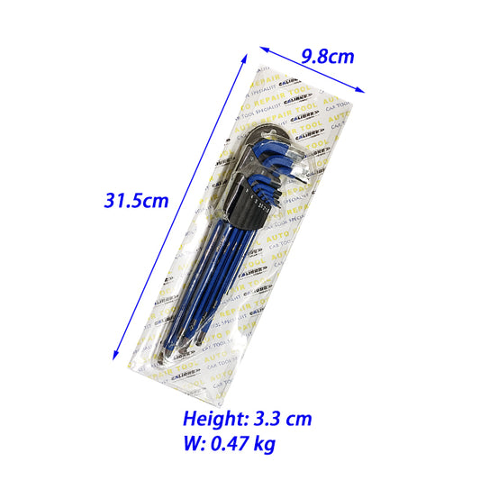 CA001861 9pc Magnetic Extra Long Hex Key Set