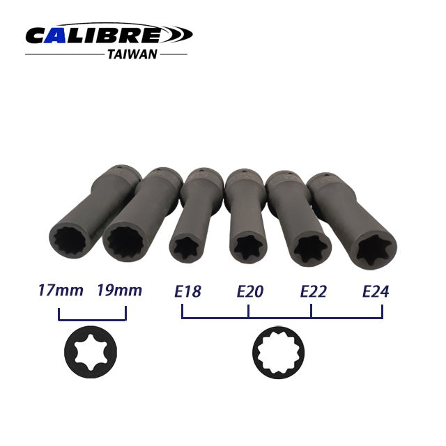 6pc 12PT E-Socket Set