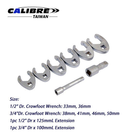 8pc Crowfoot Wrench Set