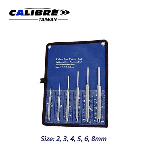 6pc 2-8mm Pin Punch Set
