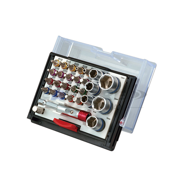 1/4” Dr 28pc 180 Degree Color Bit Tool Set