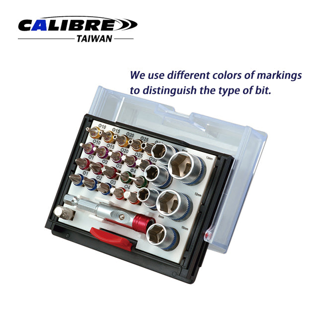 1/4” Dr 28pc 180 Degree Color Bit Tool Set