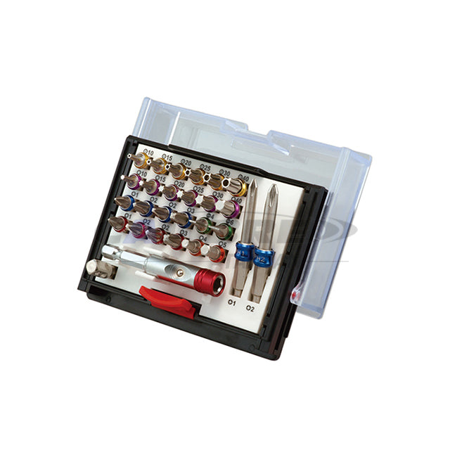28pc 1/4” Dr Color Bit Tool Set