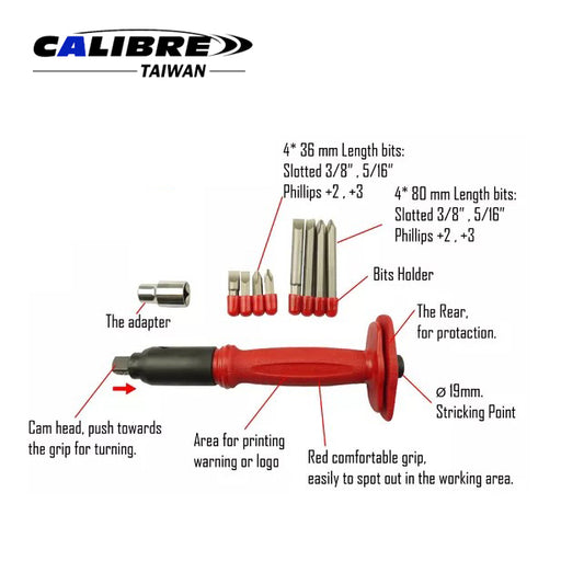 12pc Manual Reversible Impact Driver