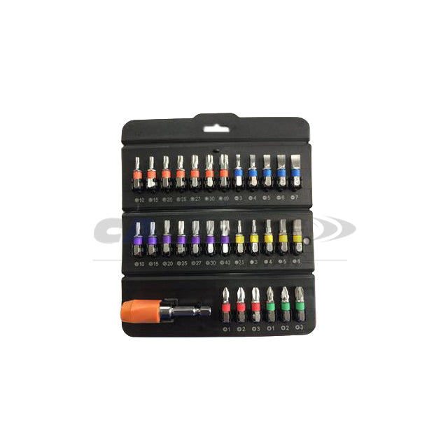31pc 1/4” Dr. Color Ring Bit Set