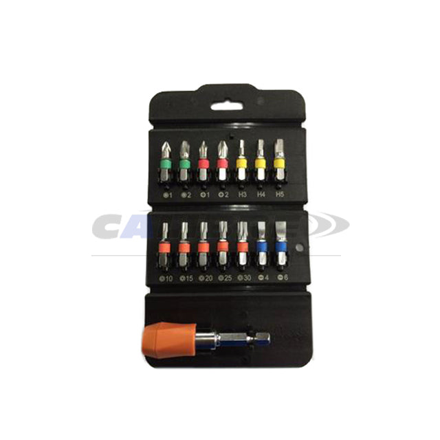 15pc 1/4” Dr Color Ring Bit Set