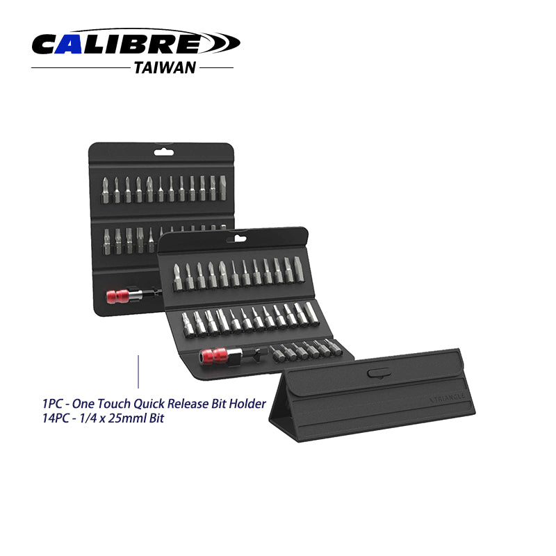 15pc 1/4” Dr Color Ring Bit Set