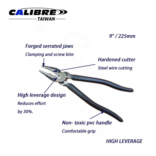 9" High Leverage Combination Pliers