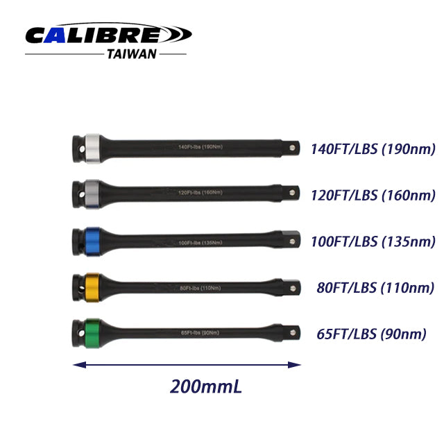 5pc Torque Extension Bar Set