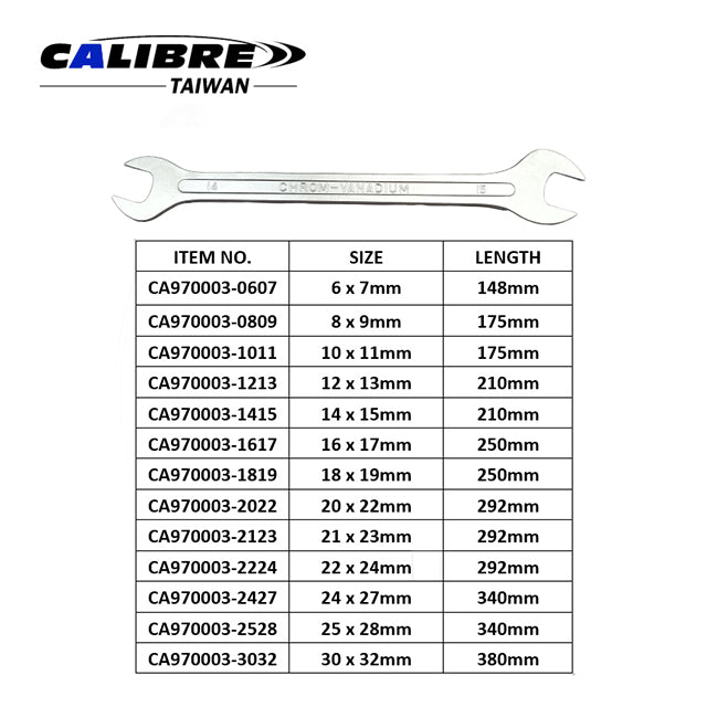 CA970003 TAIWAN CALIBRE Spanner Ultra Thin Open Ended