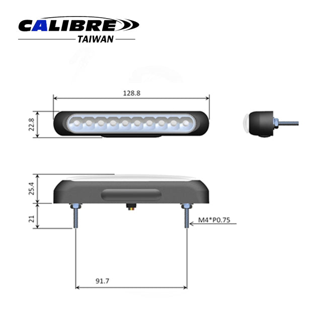 Rear Lantern with LED Shield Light Black Clear Lens E-Approved