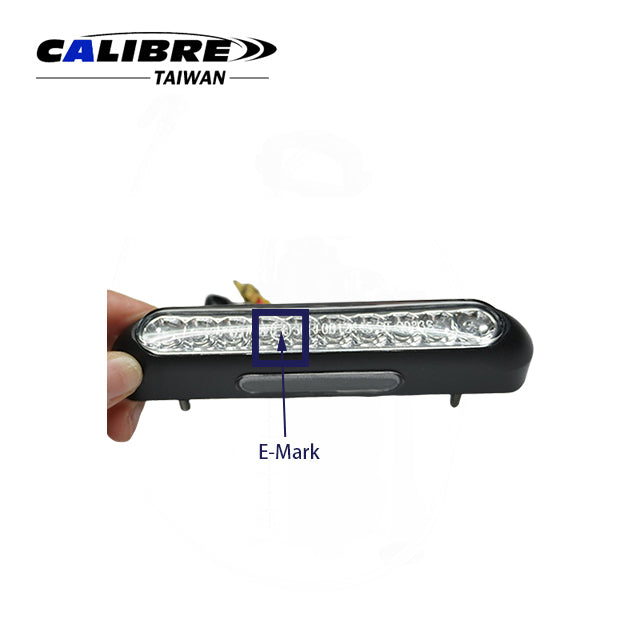 Rear Lantern with LED Shield Light Black Clear Lens E-Approved