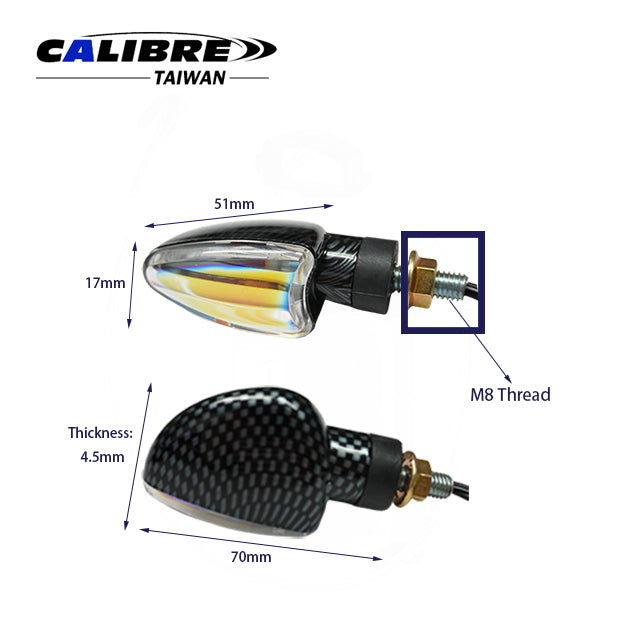 MP Mini Flasher Pair "Arrow-Carbon"