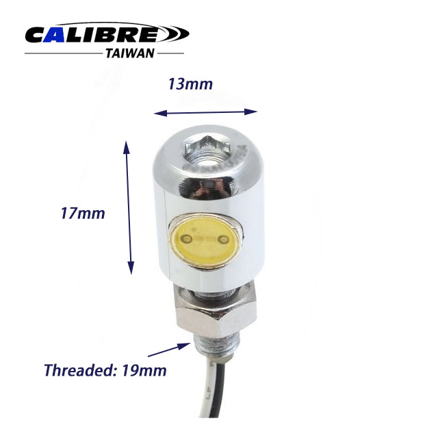 License Plate Light LED M6 Bolt Chrome E-Approved
