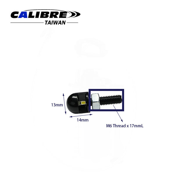 Motorcycle License Plate Light LED M6 Bolt Round
