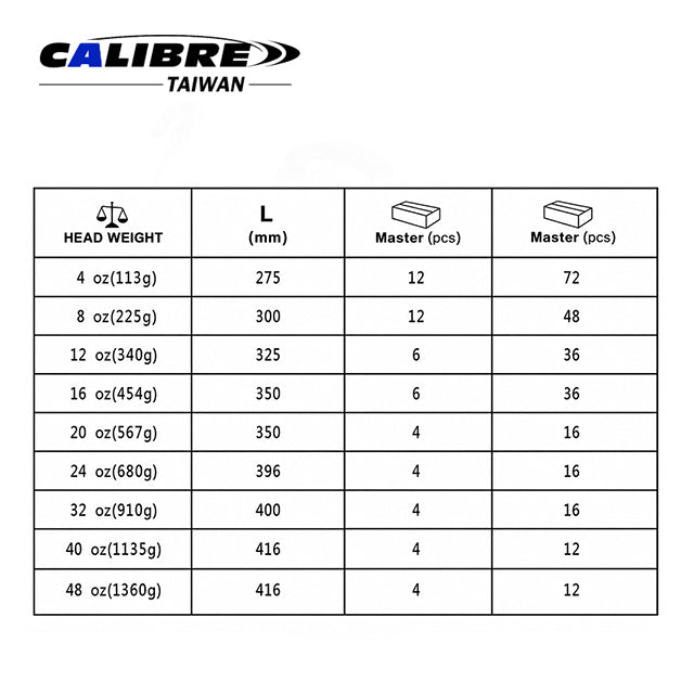 CAAJ0010 TAIWAN CALIBRE Ball Peen Hammer
