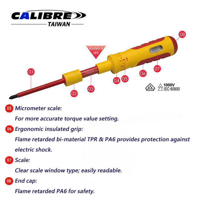 VDE Interchangeable Insulated Torque Screwdriver Set