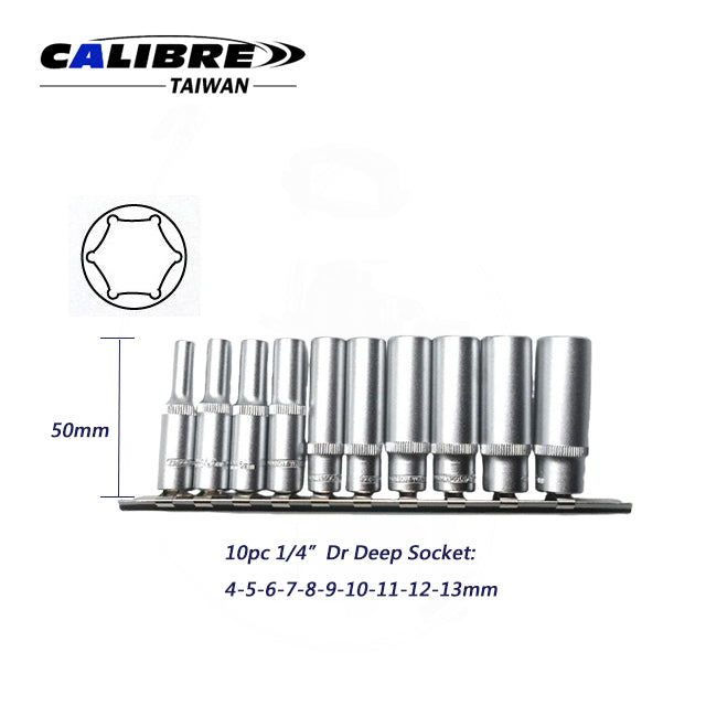 1/4" Dr 6pt Deep Socket Set