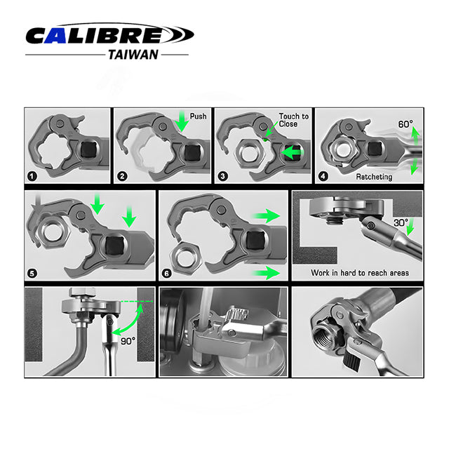 3/8" Dr Ratchet Flare Nut Wrench Set