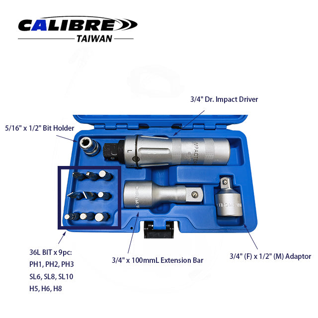 3/4" Dr. Heavy Type Impact Driver Kit