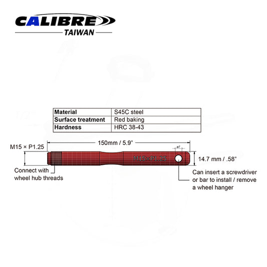 M15 x P1.25 2pc Wheel Hanger Set