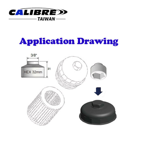 3/8” Dr 32mm Oil Filter Wrench