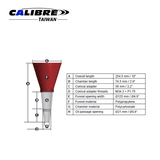 2pc Universal Oil Funnel Set With Threaded Clamp