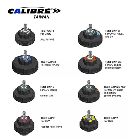 8pc Cooling System Test Cap Set