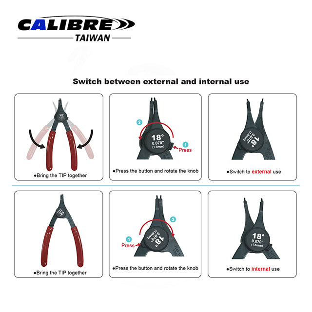 CAP0029 TAIWAN CALIBRE Convertible Retaining Ring Plier