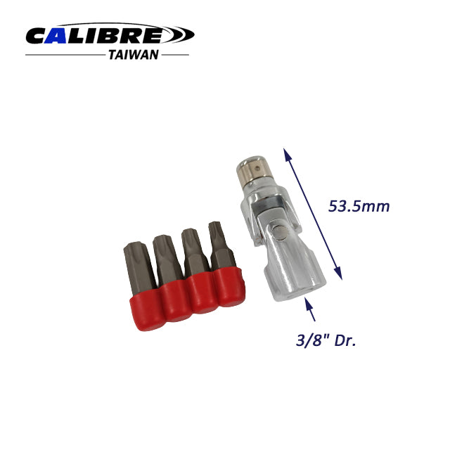 5pc 3/8” Dr Universal Joint Star Bit Set
