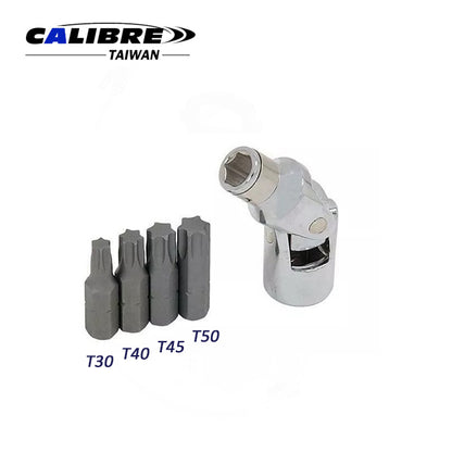 5pc 3/8” Dr Universal Joint Star Bit Set