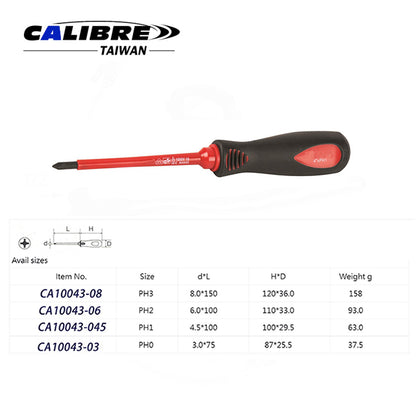 CA10043 TAIWAN CALIBRE 1000V Insulated Screwdrivers