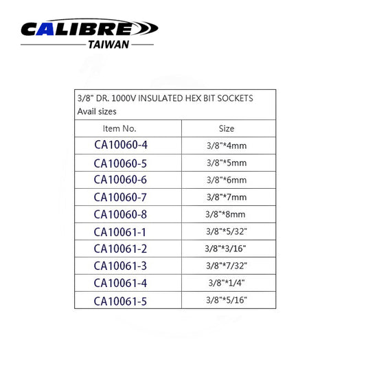 3/8" Dr. 1000V VDE Hex Bit Socket