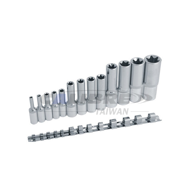 13pc 1/4” & 3/8” & 1/2” Dr Star Deep Socket