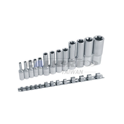 13pc 1/4” & 3/8” & 1/2” Dr Star Deep Socket
