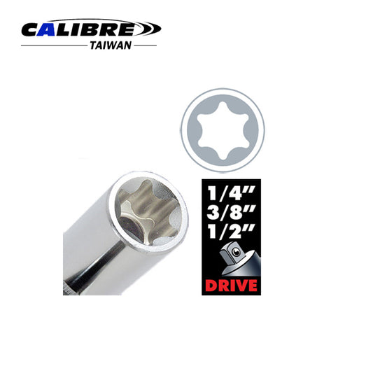 13pc 1/4” & 3/8” & 1/2” Dr Star Deep Socket