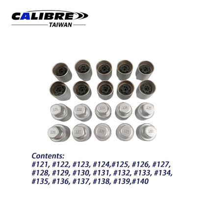 20pc Wheel Locking Nut Key Set