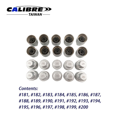 20pc Wheel Locking Nut Key Set - Vauxhall C
