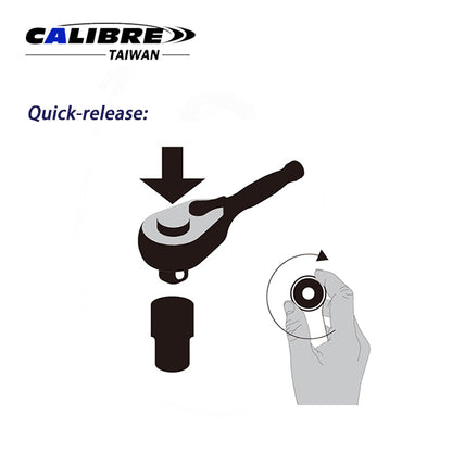 Quick release Double Pico Head Stubby Ratchet Handle