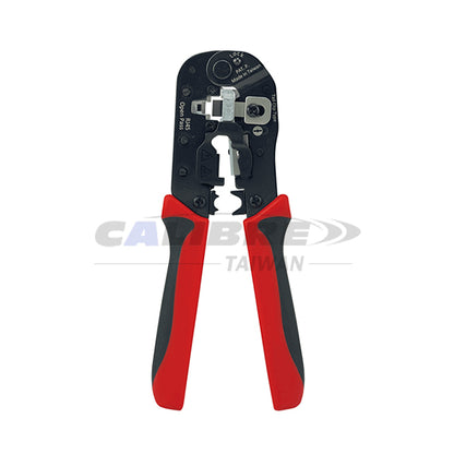 Open-Pass, Shielded Tail Clip (External Ground) 8P Modular Plug Crimper