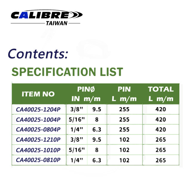 CA40025 TAIWAN CALIBRE Interchangeable Handle With 6pcs Pin Punch