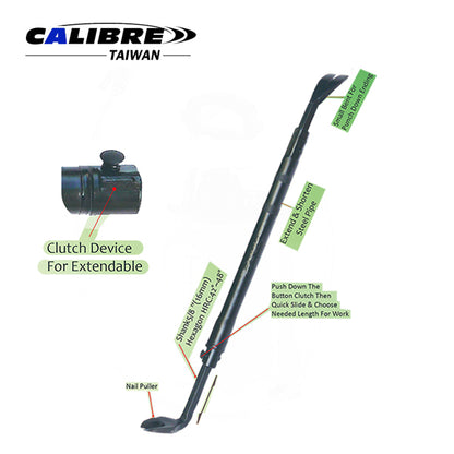 Extendable Wrecking Bar with Nail Puller