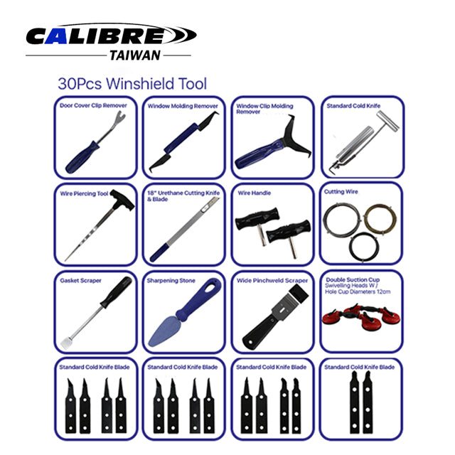 30pc Windshield Tool Kit