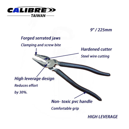 9" High Leverage Combination Pliers