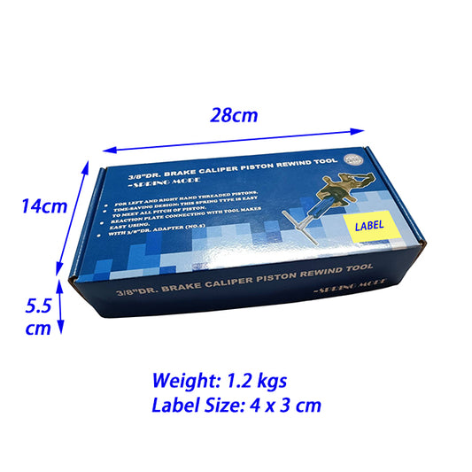 3/8" Dr. Brake Caliper Piston Wind Back Tool Kit