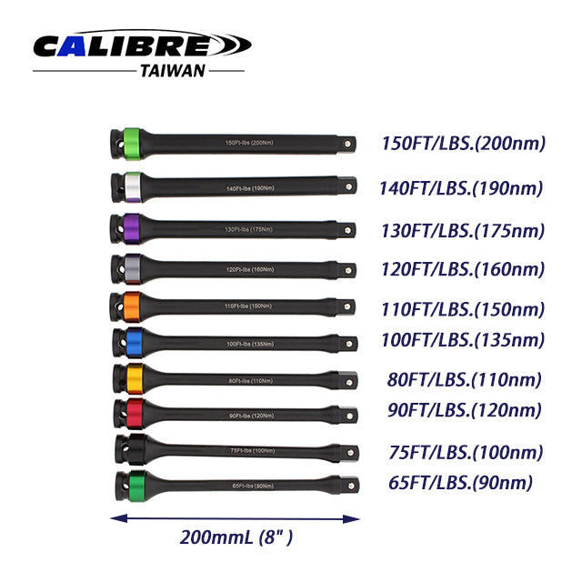 10pc Torque Extension Bar Set