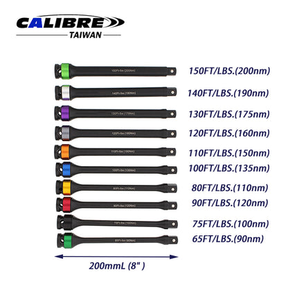 10pc Torque Extension Bar Set
