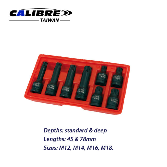1/2” Dr. Impact Spline Bit Socket Set
